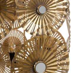 Fashion MyMobel Lámpara techo oro metal iluminación 47,50 x 47,50 x 56 cm