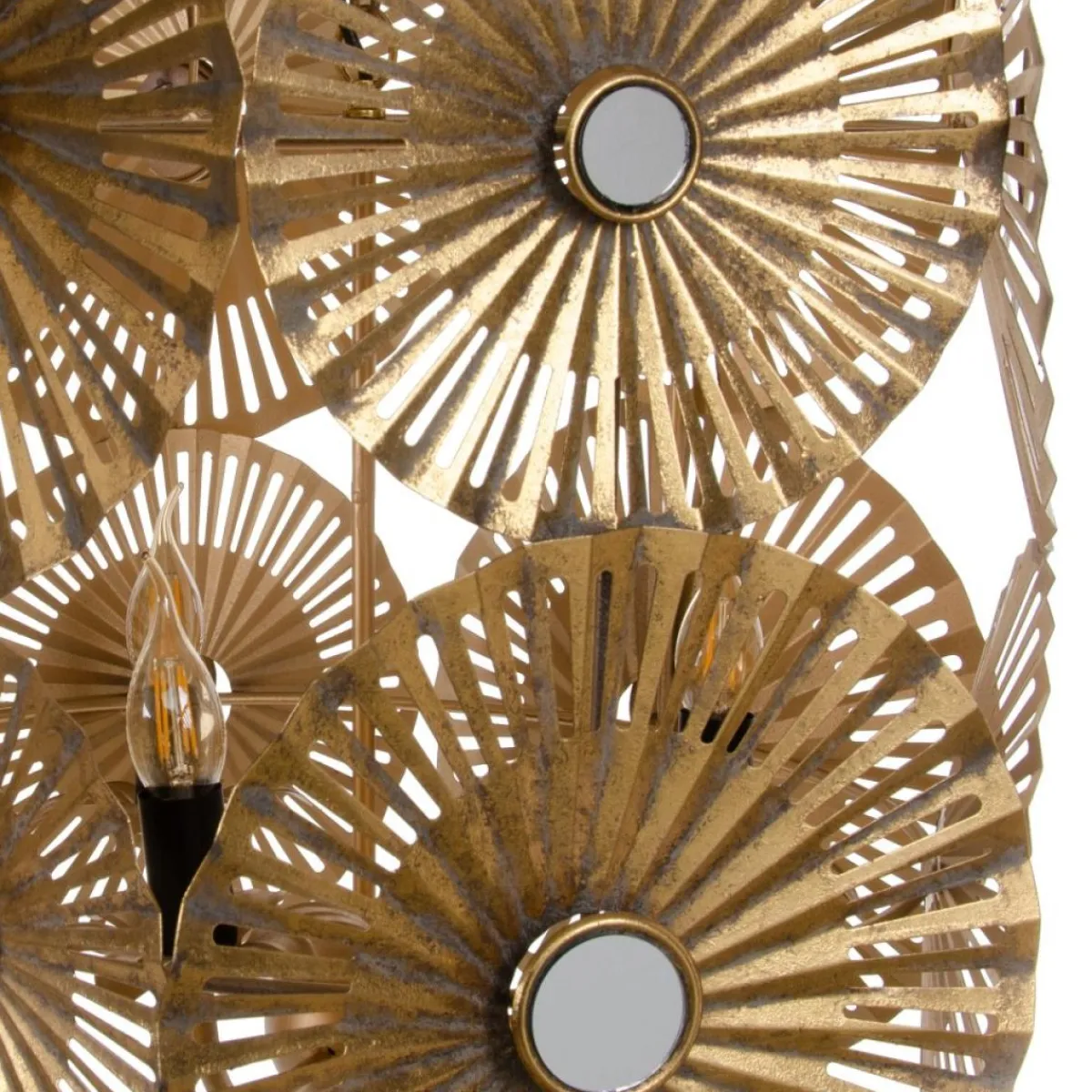 Fashion MyMobel Lámpara techo oro metal iluminación 47,50 x 47,50 x 56 cm