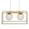 Outlet MyMobel Lámpara techo oro-blanco metal-cristal 45 x 20 x 20 cm