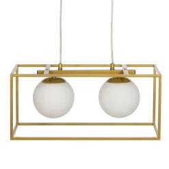 Outlet MyMobel Lámpara techo oro-blanco metal-cristal 45 x 20 x 20 cm