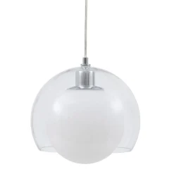 Fashion MyMobel Lámpara techo plata hierro - cristal 25 x 25 x 19,50 cm