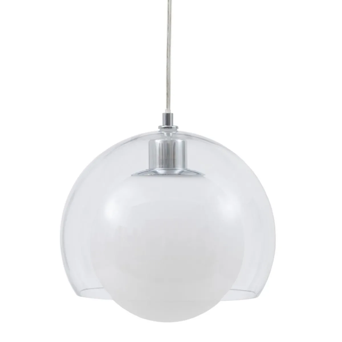 Fashion MyMobel Lámpara techo plata hierro - cristal 25 x 25 x 19,50 cm
