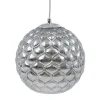 Discount MyMobel Lámpara techo plata hierro - cristal 23 x 23 x 21,50 cm