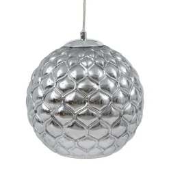 Discount MyMobel Lámpara techo plata hierro - cristal 23 x 23 x 21,50 cm