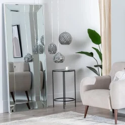 Discount MyMobel Lámpara techo plata hierro - cristal 23 x 23 x 21,50 cm