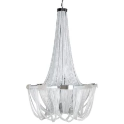 Discount MyMobel Lámpara techo plata metal iluminación 80 x 80 x 120 cm