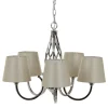 Discount MyMobel Lámpara techo plata metal decoración 36 x 36 x 110 cm