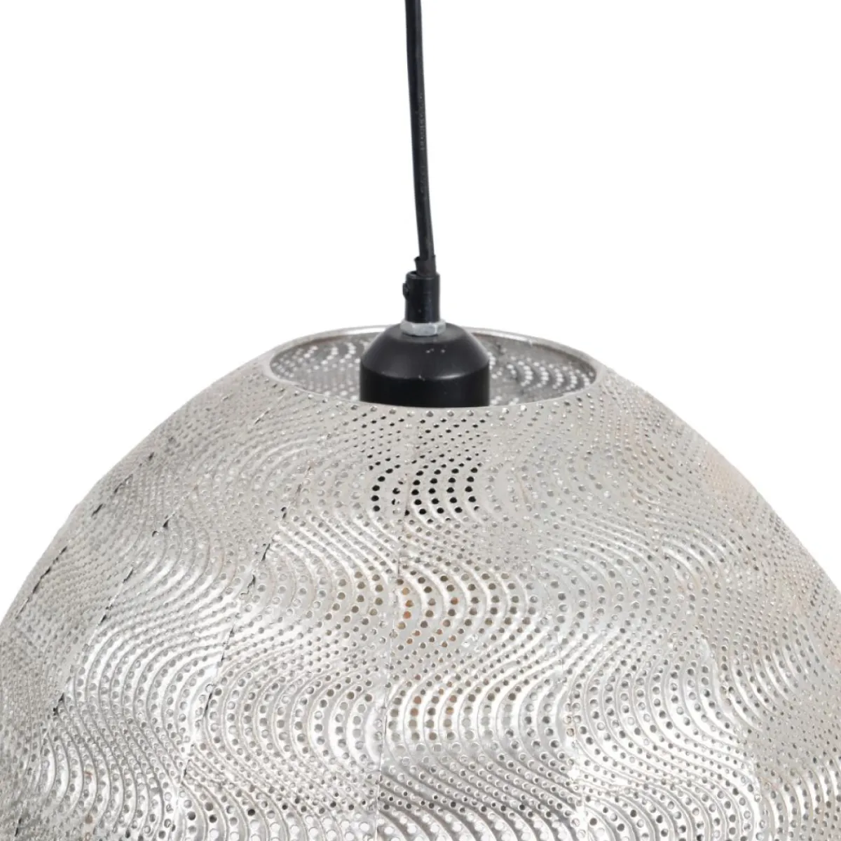 Discount MyMobel Lámpara techo plata metal iluminación 37 x 37 x 29 cm