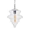 Discount MyMobel Lámpara techo plata metal-cristal 28 x 28 x 36 cm