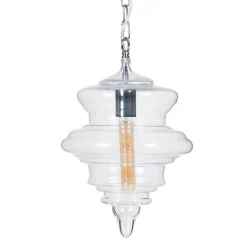 Discount MyMobel Lámpara techo plata metal-cristal 28 x 28 x 36 cm