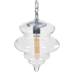 Discount MyMobel Lámpara techo plata metal-cristal 28 x 28 x 36 cm
