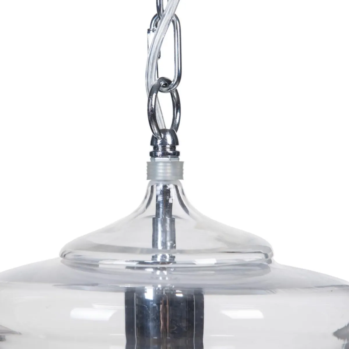 Discount MyMobel Lámpara techo plata metal-cristal 28 x 28 x 36 cm