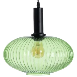 Fashion MyMobel Lámpara techo verde metal-cristal 30 x 30 x 26 cm