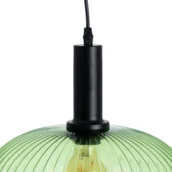 Fashion MyMobel Lámpara techo verde metal-cristal 30 x 30 x 26 cm