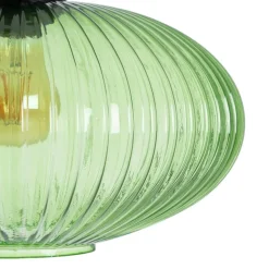 Fashion MyMobel Lámpara techo verde metal-cristal 30 x 30 x 26 cm
