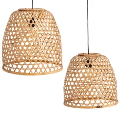 Online MyMobel S-2 lámpara techo natural bambú 42 x 42 x 42 cm