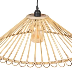 Best MyMobel S-2 lámpara techo natural bambú 57 x 57 x 20,50 cm