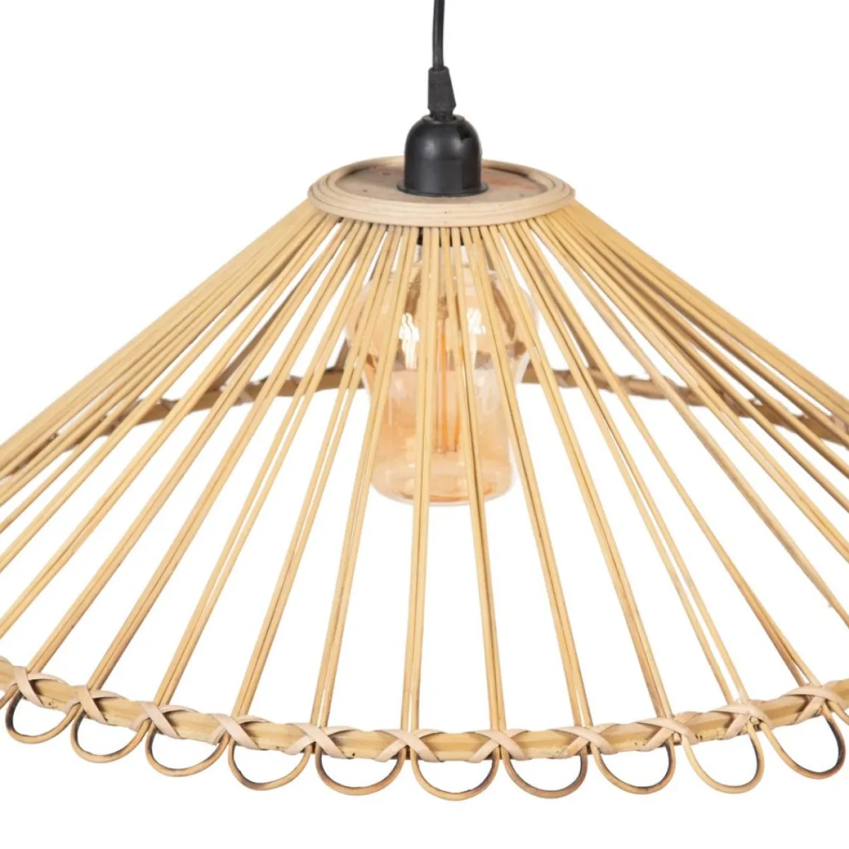 Best MyMobel S-2 lámpara techo natural bambú 57 x 57 x 20,50 cm