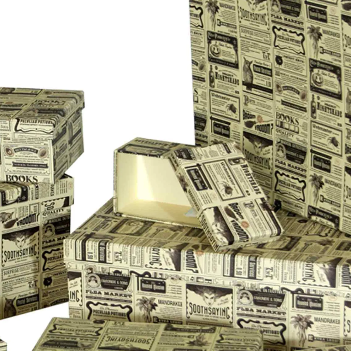 Online MyMobel Set 10 cajas cartón PRENSA