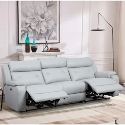 Clearance MyMobel Sofá 3 plazas VIANCOS Piel gris