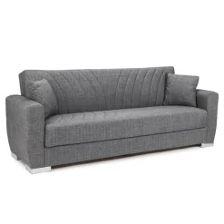 Best MyMobel Sofá cama clic clac con arcón DAVIS Grey, Gris