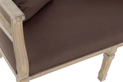 Outlet MyMobel Sofa lino rubberwood 122x69x72 2 plazas marron
