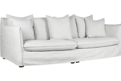 Best MyMobel Sofa lino 260x104x90 con 7 cojines beige