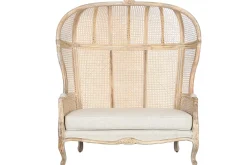New MyMobel Sofa madera enea 125x58x155 algodon natural