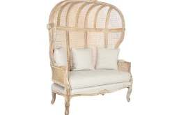 New MyMobel Sofa madera enea 125x58x155 algodon natural