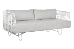 Online MyMobel Sofa metal poliester 180x66x66 blanco