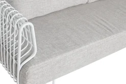 Online MyMobel Sofa metal poliester 180x66x66 blanco