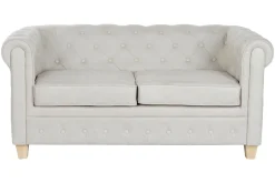 Online MyMobel Sofa poliester madera 151x80x70 capitone blanco