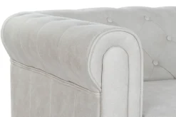 Online MyMobel Sofa poliester madera 151x80x70 capitone blanco