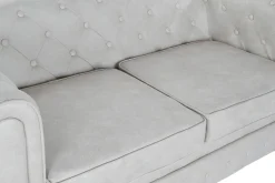 Online MyMobel Sofa poliester madera 151x80x70 capitone blanco