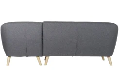 Fashion MyMobel Sofa poliester rubberwood 230x144x84 3 plazas gris
