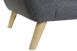 Fashion MyMobel Sofa poliester rubberwood 230x144x84 3 plazas gris