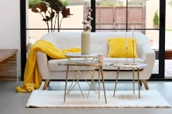 Discount MyMobel Sofa poliester rubberwood 172x82x82 3 plazas crema