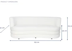 Clearance MyMobel Sofa poliester 193x92x79 borreguito blanco