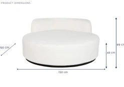 Hot MyMobel Sofa poliester 150x150x69 borreguito blanco