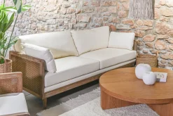 Fashion MyMobel Sofa ratan poliester 208x86x88 marron