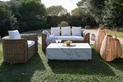 New MyMobel Sofa ratan 174x88x69 con cojines algod n natural