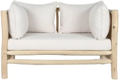 Hot MyMobel Sofa teca poliester 132x79x78 natural blanco