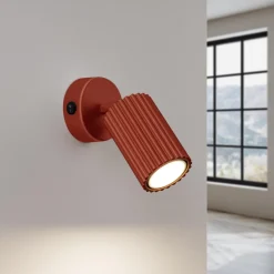 Best MyMobel Sollux Aplique KARBON rojo ocre con interruptor N/A