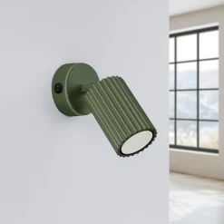 Outlet MyMobel Sollux Aplique KARBON verde oliva con interruptor N/A