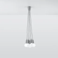 Fashion MyMobel Sollux Lámpara colgante DIEGO 5 gris