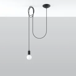 Hot MyMobel Sollux Lámpara colgante EDISON 1 negro