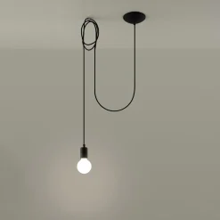 Hot MyMobel Sollux Lámpara colgante EDISON 1 negro