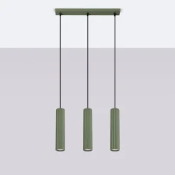 Best MyMobel Sollux Lámpara colgante KARBON 3L verde oliva N/A