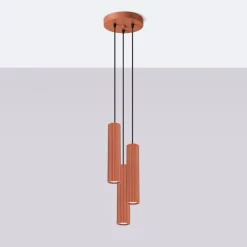 Fashion MyMobel Sollux Lámpara colgante KARBON 3P rojo ocre N/A