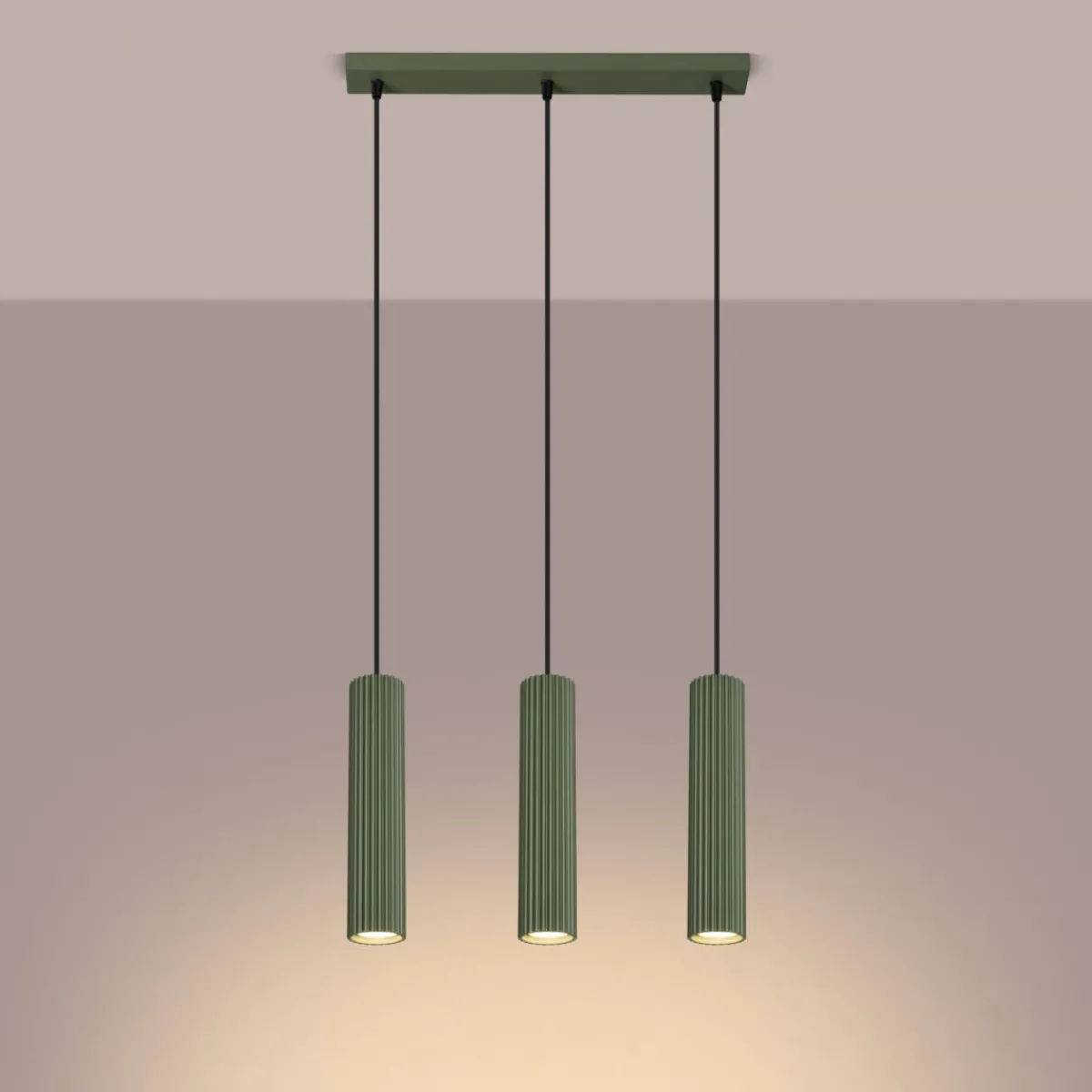 Best MyMobel Sollux Lámpara colgante KARBON 3L verde oliva N/A